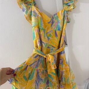 Colorful Ruffled Dress